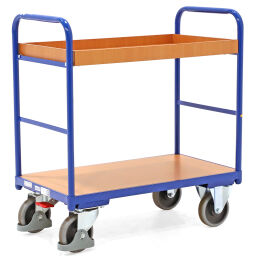 Used Warehouse trolley shelved trolley 2 open side walls used.  L: 910, W: 500, H: 990 (mm). Article code: 77-A230123