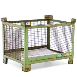 Mesh stillages fixed construction stackable 1 long side open