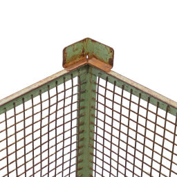Mesh stillages fixed construction stackable 1 long side half open