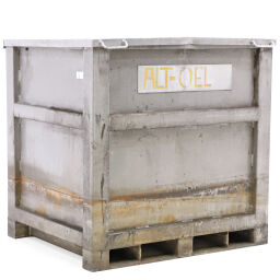 Boîte métallique rangement caisse aluminium coffre de transport avec entrées de fourches