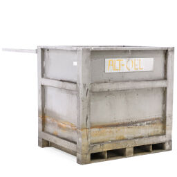 Boîte métallique rangement caisse aluminium coffre de transport avec entrées de fourches