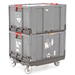 Stacking box plastic combination kit material storage trolley used Material:  plastic.  L: 800, W: 600, H: 1120 (mm). Article code: 98-6377GB