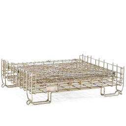 Wire basket stackable and foldable 4 sides
