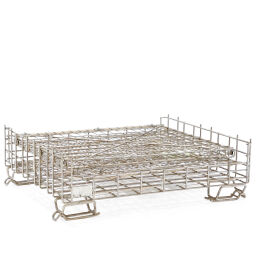 Wire basket stackable and foldable 4 walls