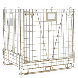 Wire basket foldable construction stackable