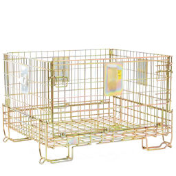 Wire basket foldable construction stackable