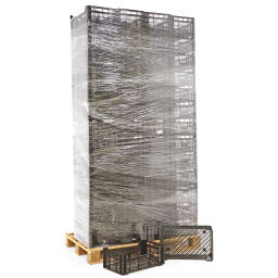 Stacking box plastic pallet tender walls + floor perforated