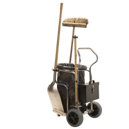 Chariot de ménage poubelles et produits de nettoyage matador chariot de propreté en aluminium avec 2 roues anti- crevaison