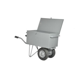 Tool wheelbarrow with 2 pneumatic tyres