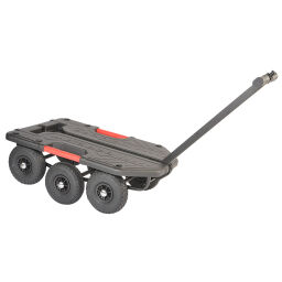 Pull wagon warehouse trolley matador superhond hand truck  with 6 pneumatic tyres , suitable for uneven surfaces