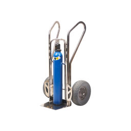 Aluminium handtruck  aluminium gas cylinder trolley  with 2 puncture proof tires