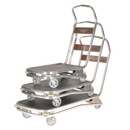 Storeroom trolleys platform trolley push bracket(s) folding down