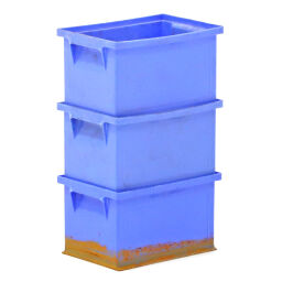Storage bin plastic stackable all walls closed