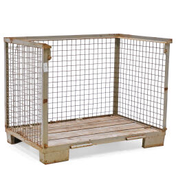 Mesh stillages fixed construction stackable 1 long side open