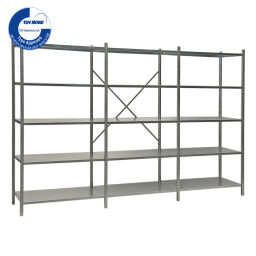 Shelving static shelving rack 55 1 start section and 2 extension sections 55-SET-3M300