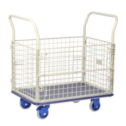 box carts Warehouse trolley Prestar wire mesh wall trolley  1 flap at 2 long sides.  L: 920, W: 610, H: 1000 (mm). Article code: 6311371