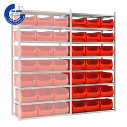 Combination set shelving combination kit extension including 21 storage bins