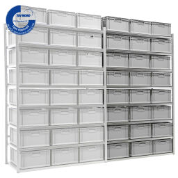 Combination set shelving combination kit extension including 24 stacking boxes