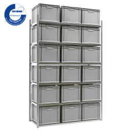 Shelving combination kit shelving rack including 18 stacking boxes New