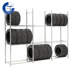 Tyre storage Tyrerack 1 start section and 2 extension sections.  W: 3040, D: 500, H: 2200 (mm). Article code: 55-S4-3M220