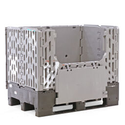 Stacking box plastic large volume container stackable and foldable