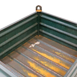 Stacking box steel fixed construction stacking box 1 flap at 1 long side