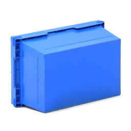 Stacking box plastic nestable and stackable with collapsible stacking brackets