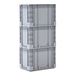 Euronorm stacking bins all walls closed