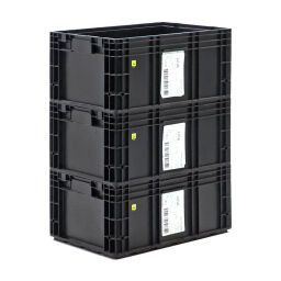 Stacking box plastic stackable klt esd all walls closed 