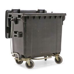 Müllcontainer abfall und reinigung geeignet für die aufnahme mit din-adapter mit scharnierdeckel und fußpedal