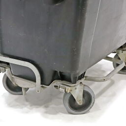 Waste container waste and cleaning suitable for admission through din adapter with hinging lid and foot pedal