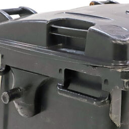 Müllcontainer abfall und reinigung geeignet für die aufnahme mit din-adapter mit scharnierdeckel und fußpedal