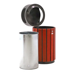 Poubelle extérieure poubelles et produits de nettoyage acier en polyester couvercle avec fente d'introduction