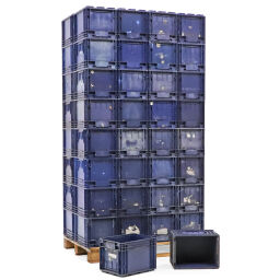 Stacking box plastic pallet tender all walls closed