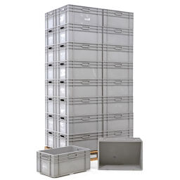 Stapelboxen kunststoff palettenangebot alle wände geschlossen + offene handgriffe