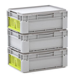 Stacking box plastic stackable all walls closed + lid