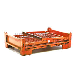 Caisse grillagée occasion gerbable et pliable 1 clapet en 1 côté longue Occasion