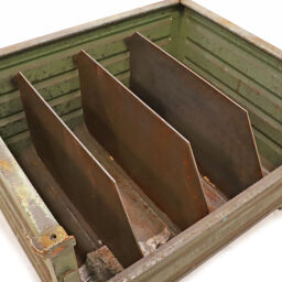 Stapelboxen stahl feste konstruktion stapelbehälter mit 3 trennbleche