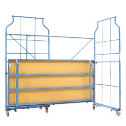 Furniture roll container roll cage l-nestable and stackable 