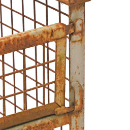 Mesh stillages fixed construction stackable 1 flap at long side