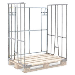 Pallet stacking frames foldable construction 1 long side open