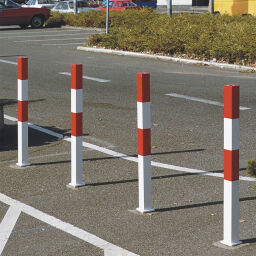 Barriers safety and marking bumper protection crash protection bollard red/white, ø 70 mm