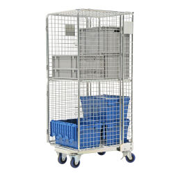Roll conteneur de sécurité caisson à roulettes antivol A-châssis, emboitables