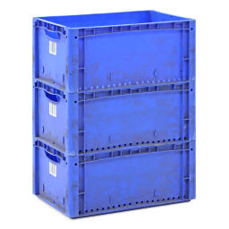 Kombi-Set: Fachbodenregal-Anbau mit 18 gebrauchten Stapelboxen 600x400x270 mm