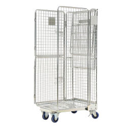 Roll conteneur de sécurité caisson à roulettes antivol A-châssis, emboitables