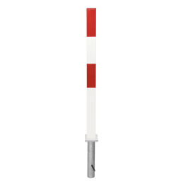 Barriers safety and marking bumper protection crash protection bollard red/white, ø 70 mm