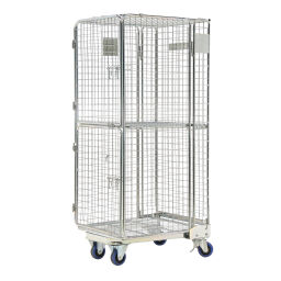 Roll conteneur de sécurité caisson à roulettes antivol A-châssis, emboitables