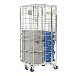 Roll conteneur de sécurité caisson à roulettes antivol A-châssis, emboitables