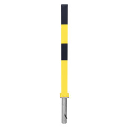 Barriers safety and marking bumper protection crash protection bollard yellow/black, ø 70 mm