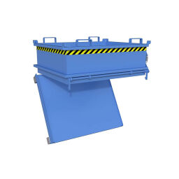 Hopper tilting container low construction height